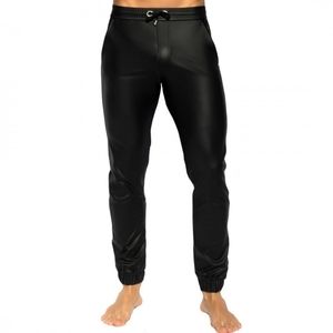 Faux Leather Fetish Sports Pants Joggers Small